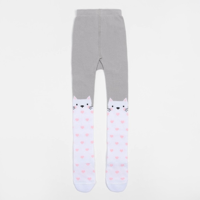 Колготки детские KAFTAN "Котик" 116-122 см, серый/белый