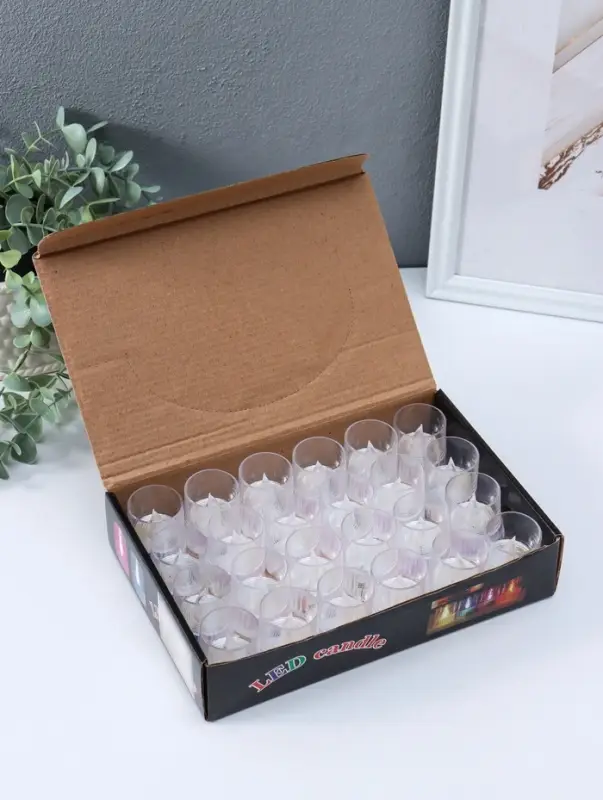 Светодиодная свеча LED "Свеча" 3хLR1130, прозрачный, перламутр 3,7х3,7х4,5 см