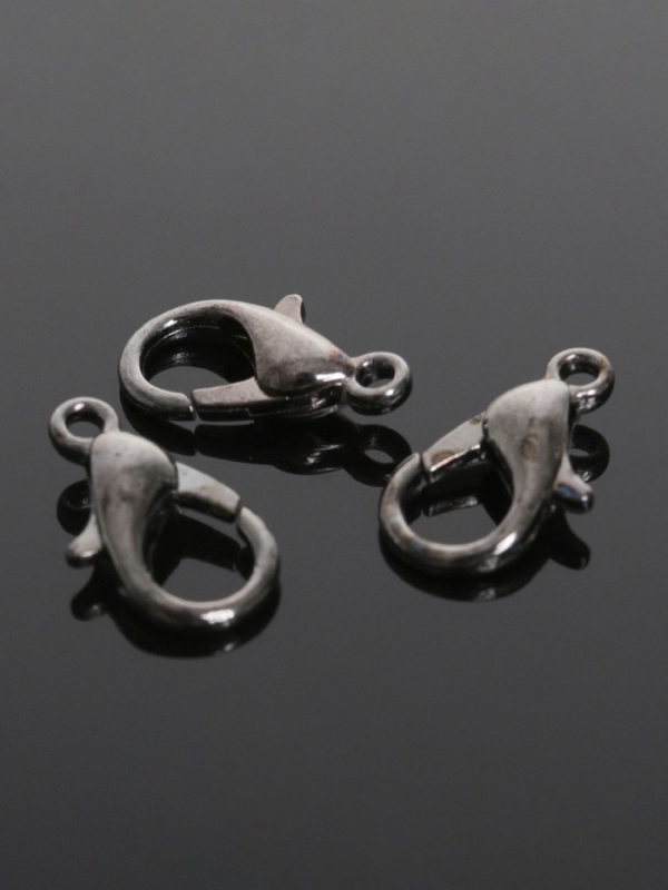 Замок-карабин СМ-536, (набор 10 шт.), 12&times;7 мм, цвет серый