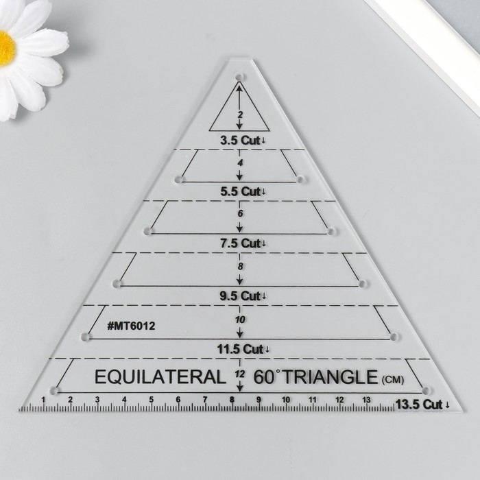 Линейка для пэчворка пластик 60&deg; "Треугольник"