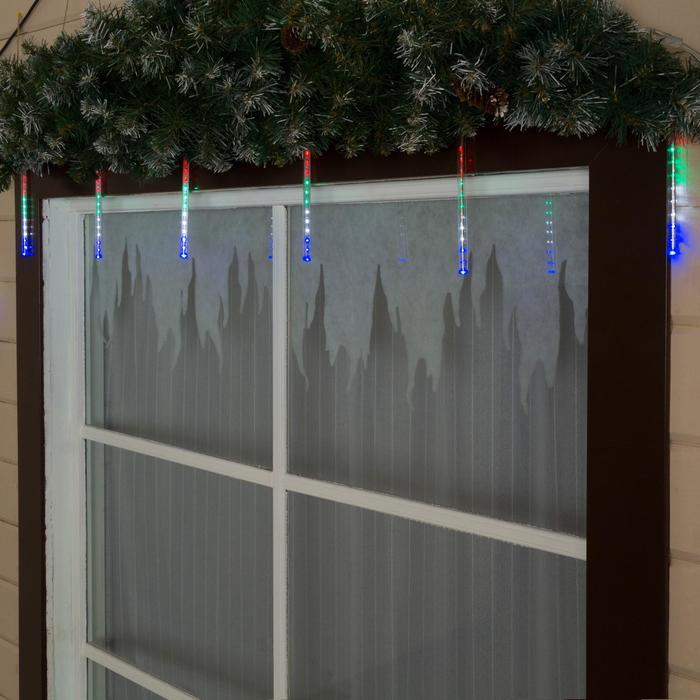 Гирлянда «Сосульки» 2.4 × 0.2 м, IP44, прозрачная нить, 96 LED, свечение мульти с эффектом стекания, 12 В Гирлянда «Сосульки» 2.4 × 0.2 м, IP44, прозрачная нить, 96 LED, свечение мульти с эффектом стекания, 12 В