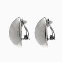 Клипсы «Тренд» объёмный круг, цвет серебро Клипсы «Тренд» объёмный круг, цвет серебро