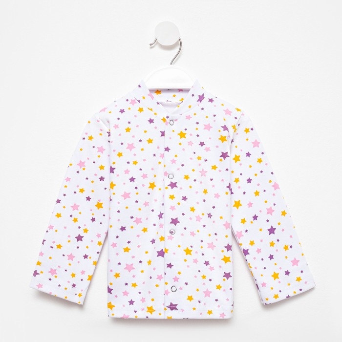 Кофточка детская, цвет белый/сиреневый, рост 68 см