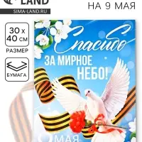 Плакат на 9 мая &laquo;Спасибо за мирное время&raquo;, 30&times;40 см