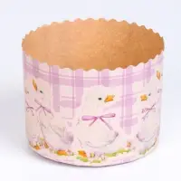 Форма бумажная для кулича "Утята" 110 х 85 мм