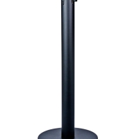 Стойка ограждения черн с вытяжной лентой-470см КРАСНАЯ,высота-90см,d- 8см,напольный d-35см