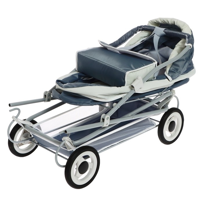Коляска для кукол №7, с сумкой, цвет серый