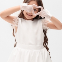 Платье нарядное детское KAFTAN, р.30 (98-104 см), белый