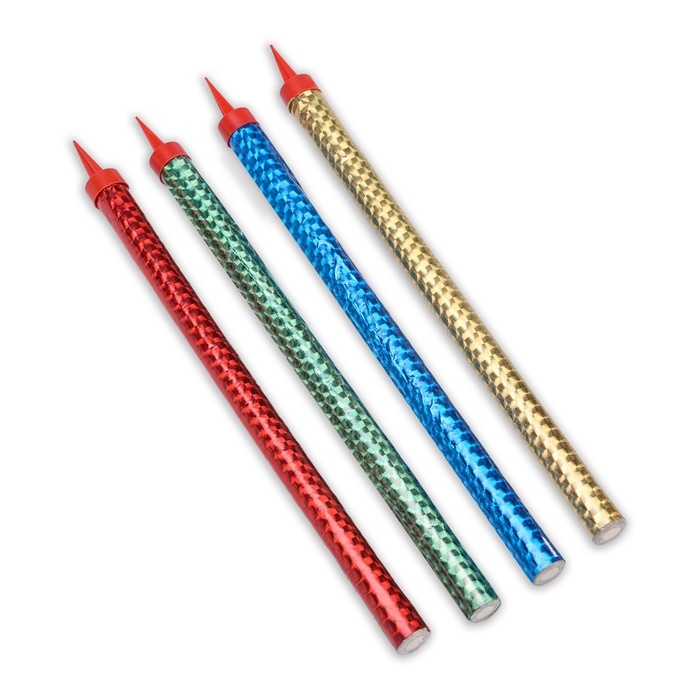 Свеча фонтан, 4 шт, 25 см, цветное пламя 50 сек Свеча фонтан, 4 шт, 25 см, цветное пламя 50 сек