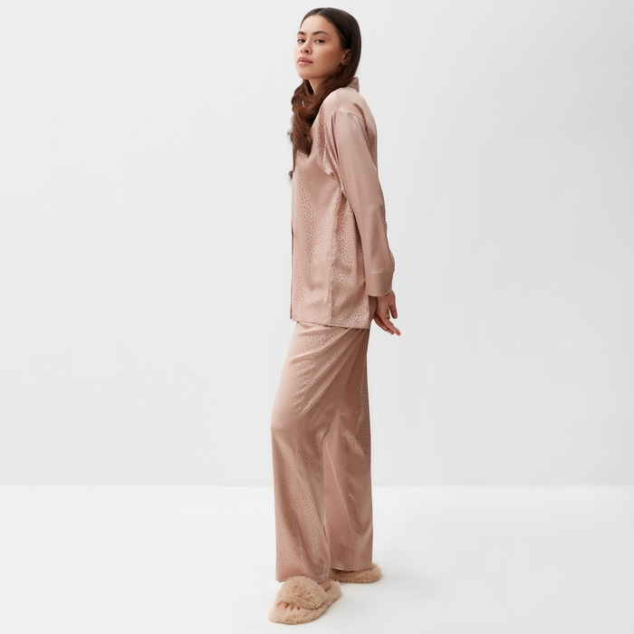 Пижама женская (рубашка, брюки) KAFTAN "Леопард", золотой, р.40-42