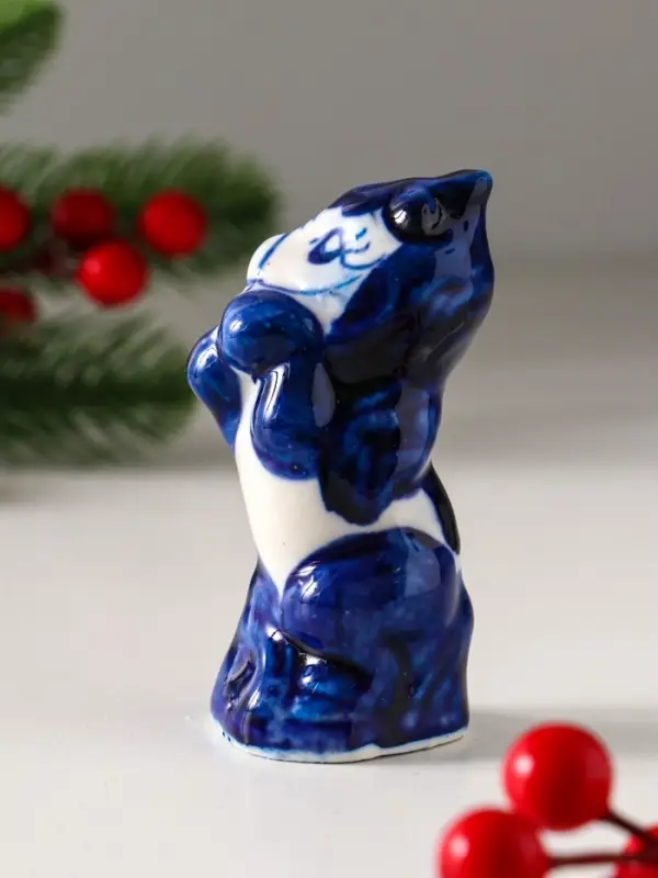 Сувенир "Конь на дыбах", 9х5 см, гжель