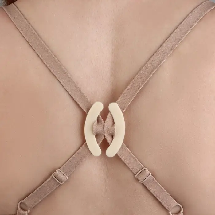 Набор фиксаторов для бретелей, 4.5&times;3.4 см, 3 шт., чёрный, белый, бежевый