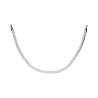 Канат плетеный оградительный 1.5м, cеребрянный наконечник, белый