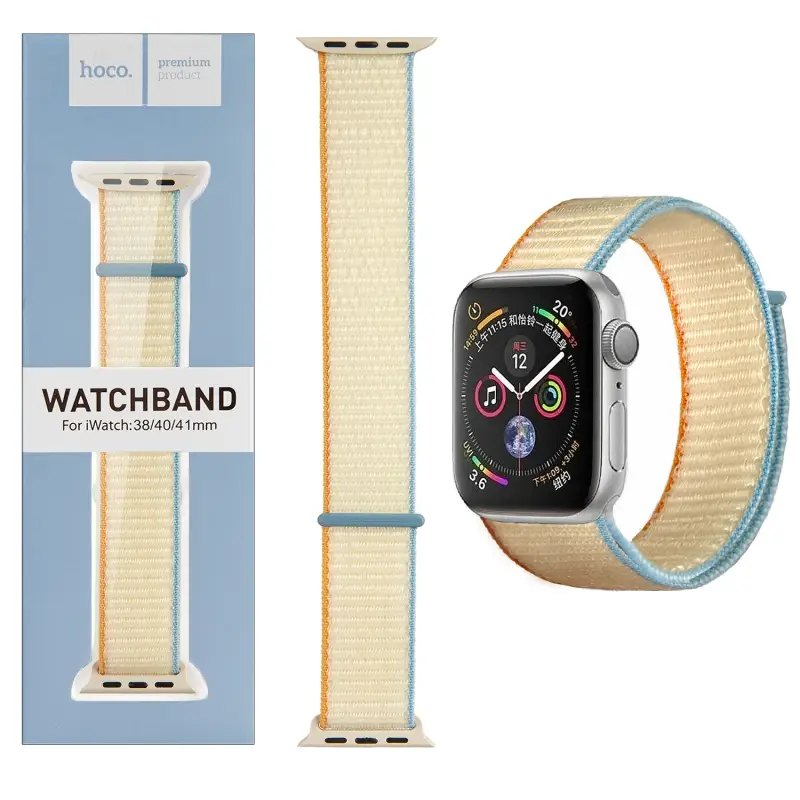 Ремешок для Apl watch 38/40/41mm Watchband WA02 nylon strap milky white HOCO