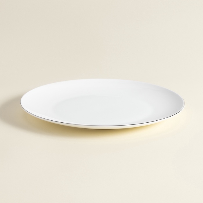 Тарелки SL Home &laquo;Каскарон&raquo;, d=27 см, набор 2 шт, костяной фарфор, белые