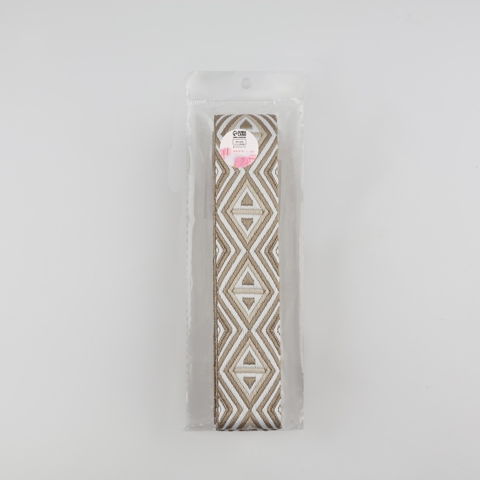 Стропа ременная &laquo;Ромбы&raquo;, 38 мм, 3 &plusmn; 0,1 м, цвет бежево-белый