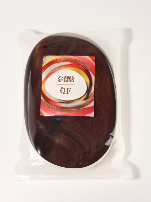 Парик искусственный, с чёлкой, имитация кожи, 30 см, цвет рыжий