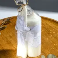 Свечи свадебные "Пышный" набор 3 шт (16 см + 2 шт по 18 см), белый