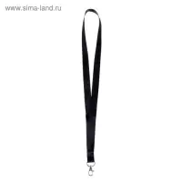 Лента для бейджа, ширина - 20 мм, длина - 90 см с металлическим карабином, черная