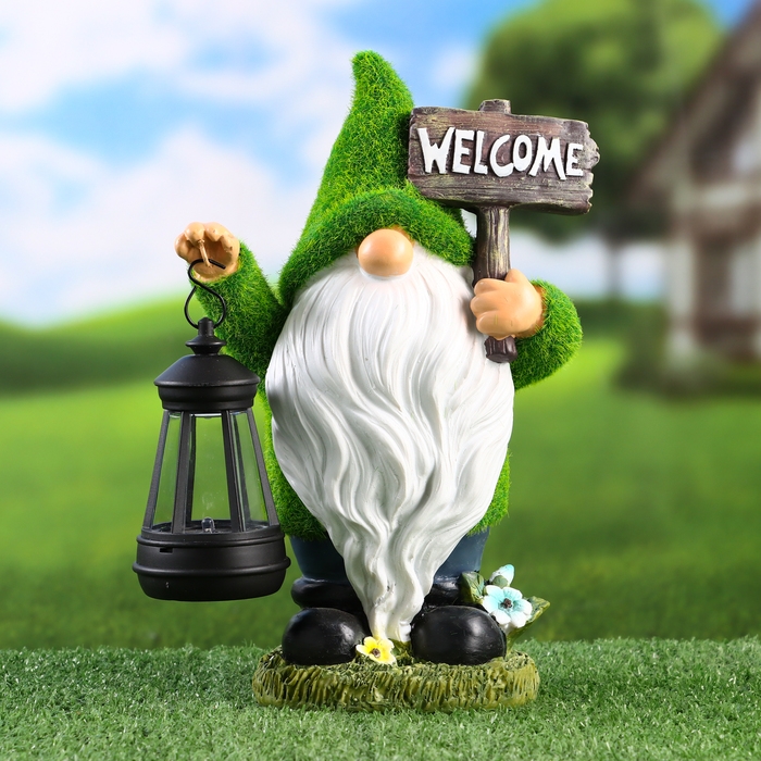 Садовый фонарь "Гном Травянчик" 9х15х25см