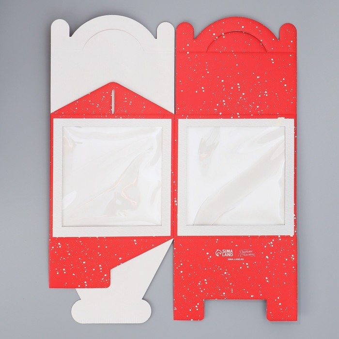 Коробка кондитерская с окном, сундук, &laquo;Чудо&raquo; 20 х 20 х 20 см, Новый год