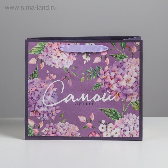 Пакет подарочный крафтовый горизонтальный, упаковка, &laquo;Самой лучшей&raquo;, ML 27 х 23 х 11,5 см