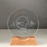 Сувенир стекло свет "Диск. Высадка космонавта на луну" 5хLED d=10 см, USB 10х4х11,4 см