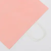 Пакет крафт нежно - розовый, круглая ручка, 32&times;19.5&times;37 см, 120 г