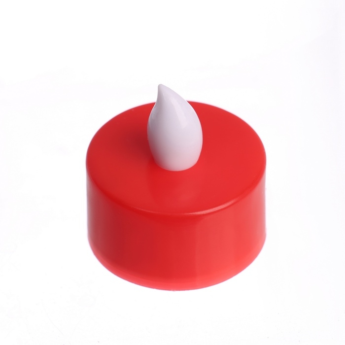 Светодиодные свечи, ночники LED RISALUX &laquo;Сделаем светлее&raquo; набор 4 шт., красные, RGB, 3.5&times;3.5&times;4 см