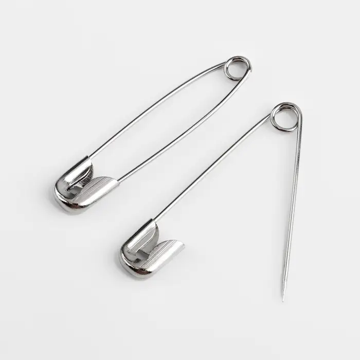 Набор булавок английских, 28/32/38 мм, 12 шт., цвет серебряный