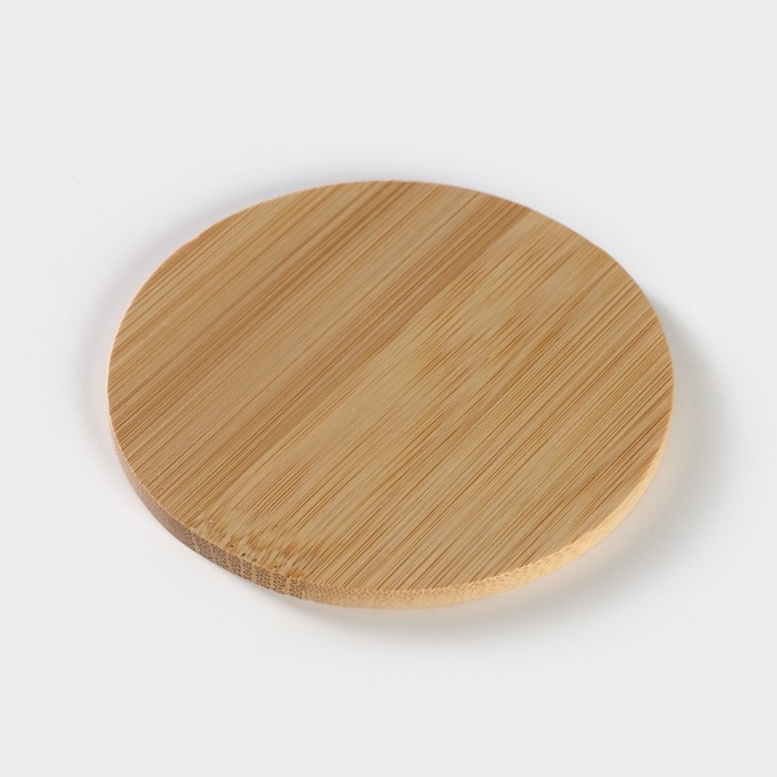 Набор бамбуковых подставок под кружки на керамической подставке BellaTenero, 4 предмета, 9,7&times;0,4 см