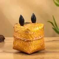 Корзинка &laquo;Кот&raquo;, 10&times;10&times;13 см, бамбук, рыжая