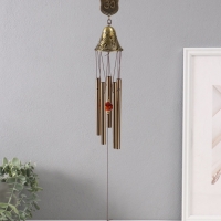 Музыка ветра металл от сглаза "Знак "ОМ" 5 трубочек h=55см