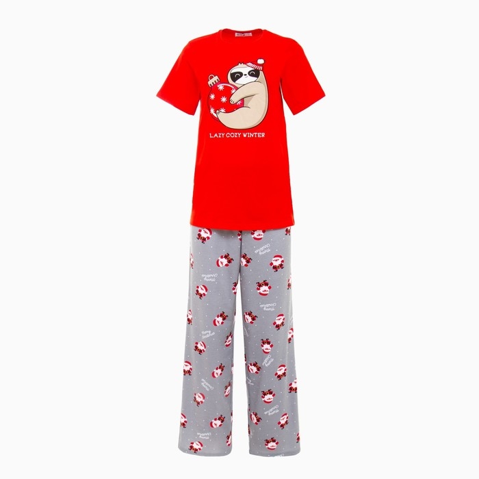 Пижама новогодняя женская (футболка и брюки) KAFTAN Пижама новогодняя женская (футболка и брюки) KAFTAN "Winter" размер 40-42