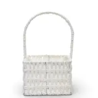 Набор корзин 3 шт пластик 25х16х11 22х13х9 19х10х7,5 см ручка h=10 см белый квадрат