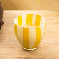 Свеча ароматическая в стеклянном подсвечнике 85 гр, синий муск