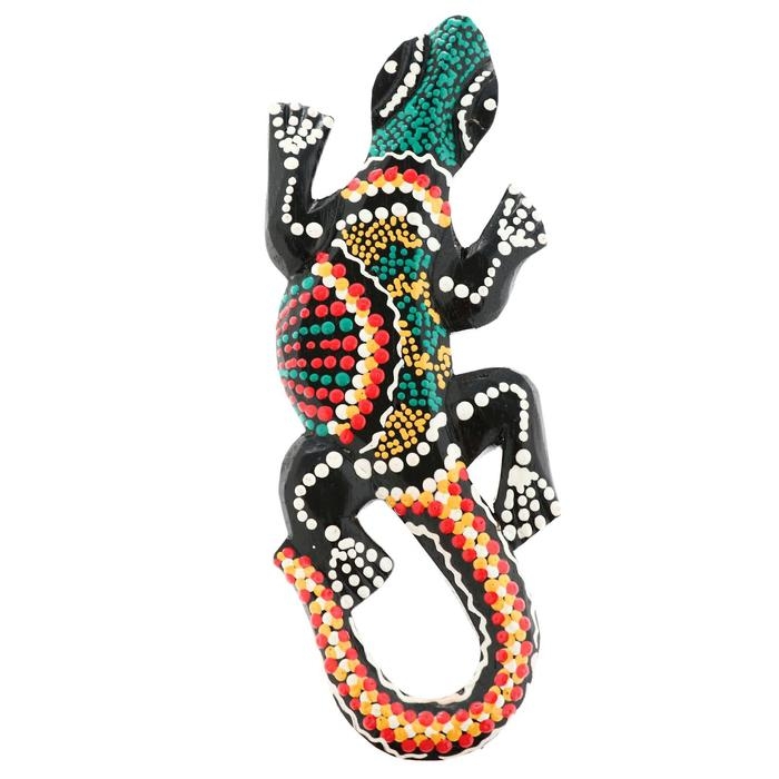 Панно настенное "Геккон цветной" дерево 20х6х1 см