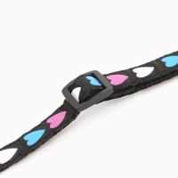 Ошейник двухслойный с фастексом "Сердечки" 30 х 1 см, чёрный Ошейник двухслойный с фастексом "Сердечки" 30 х 1 см, чёрный