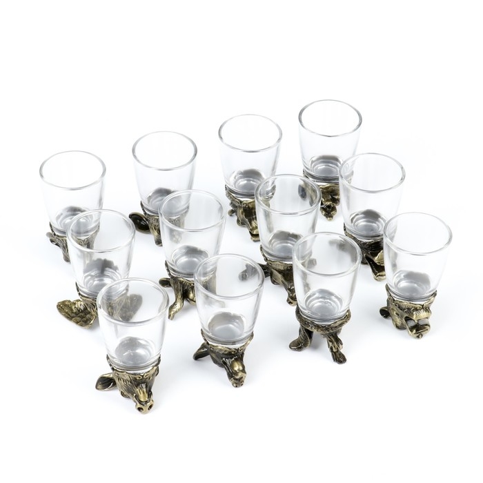 Подарочный набор рюмок-перевёртышей на 12 персон, с графином 400 мл, рюмка 30 мл, бронза Подарочный набор рюмок-перевёртышей на 12 персон, с графином 400 мл, рюмка 30 мл, бронза