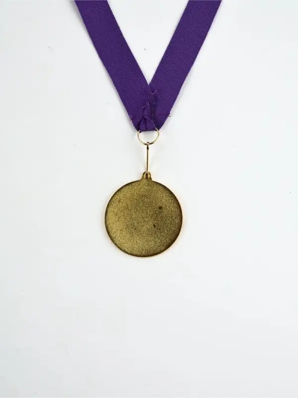 Медаль с уф-печатью "Гимнастика", диам. 5 см. Цвет зол. С лентой