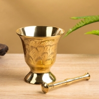 Ступка с пестиком, латунь 9х9х9,5 см