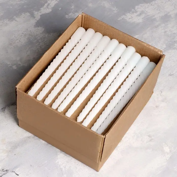 Свеча витая, 2,2х 25 см, белая, "Богатство Аромата"