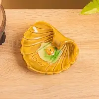 Подставка под благовония "Раковина с жемчужиной" керамика, цв. коричневый, 9х10,5х2 см