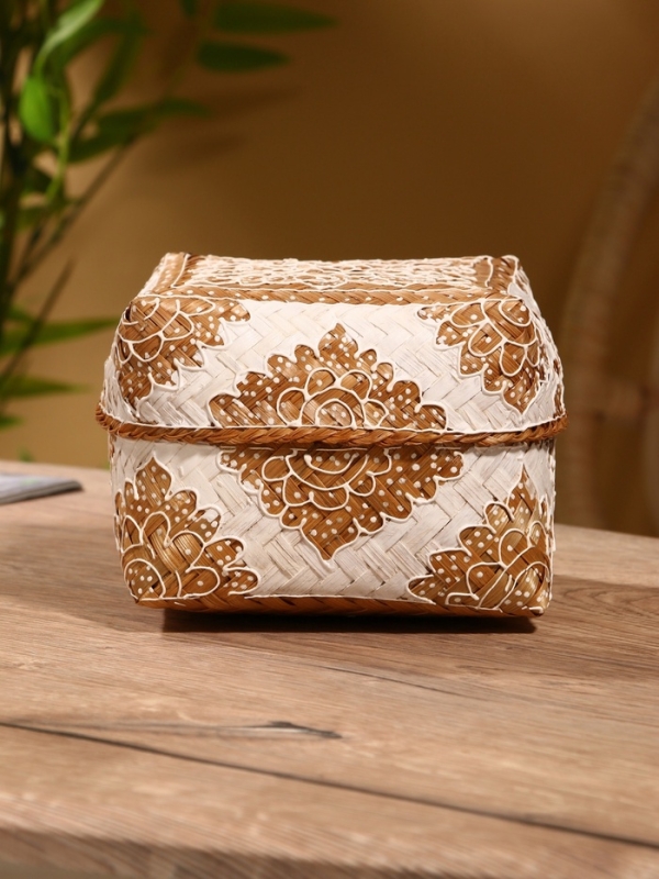 Корзинка плетеная "Манадо" бамбук 16х16х12 см, светлая