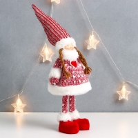 Кукла интерьерная "Малышка Тося в красном вязаном платье с сердечком" 45х18х11 см Кукла интерьерная "Малышка Тося в красном вязаном платье с сердечком" 45х18х11 см