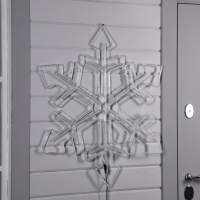 Светодиодная фигура &laquo;Снежинка&raquo;, 90 см, дюралайт, 280 LED, 220 В, мигание, свечение белое/синее