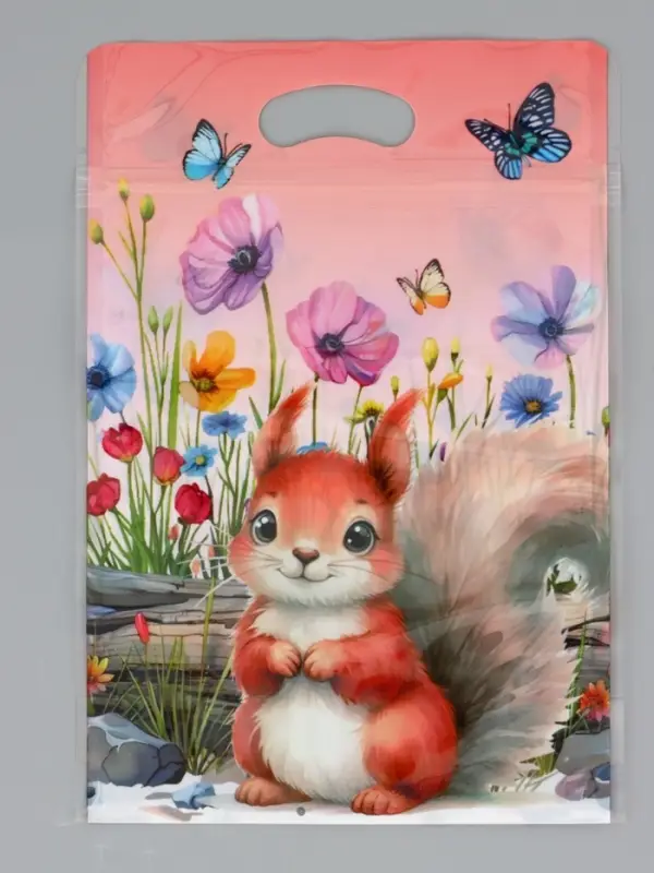 Пакет подарочный, с zip-lock застежкой, "Белочка", 15х23 &plusmn; 1см