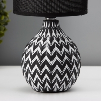 Настольная лампа с абажуром RISALUX &laquo;Руби&raquo;, Е14, 40 Вт, бело-чёрный, 13&times;13&times;27 см