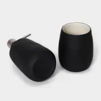 Набор для ванной SAVANNA Soft, 2 предмета (мыльница, стакан), цвет чёрный