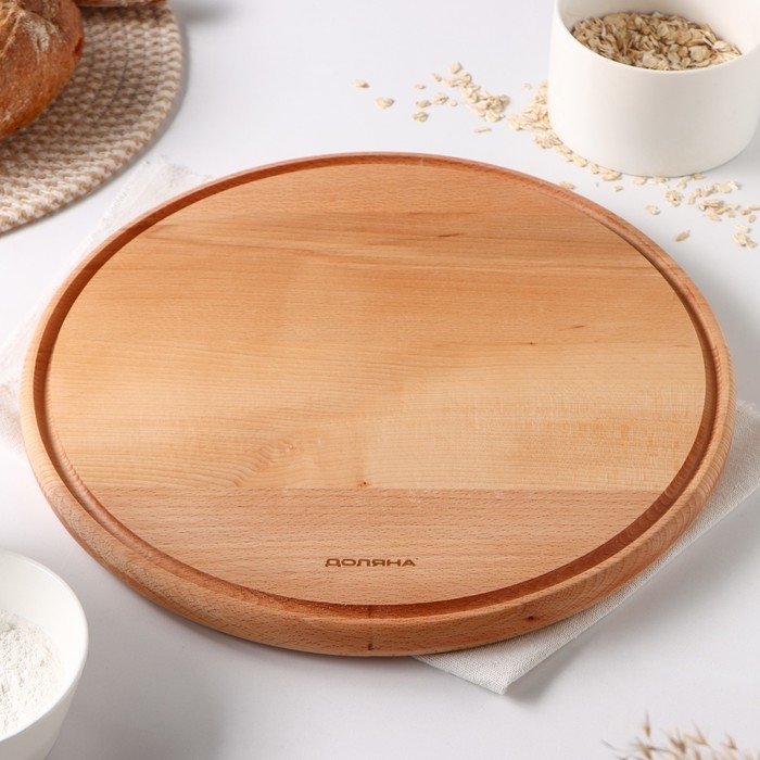 Доска для пиццы Доляна, d=34 см, массив бука
